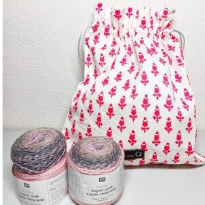 Rico Super Soft sock yarn & Della-Q project bag SET